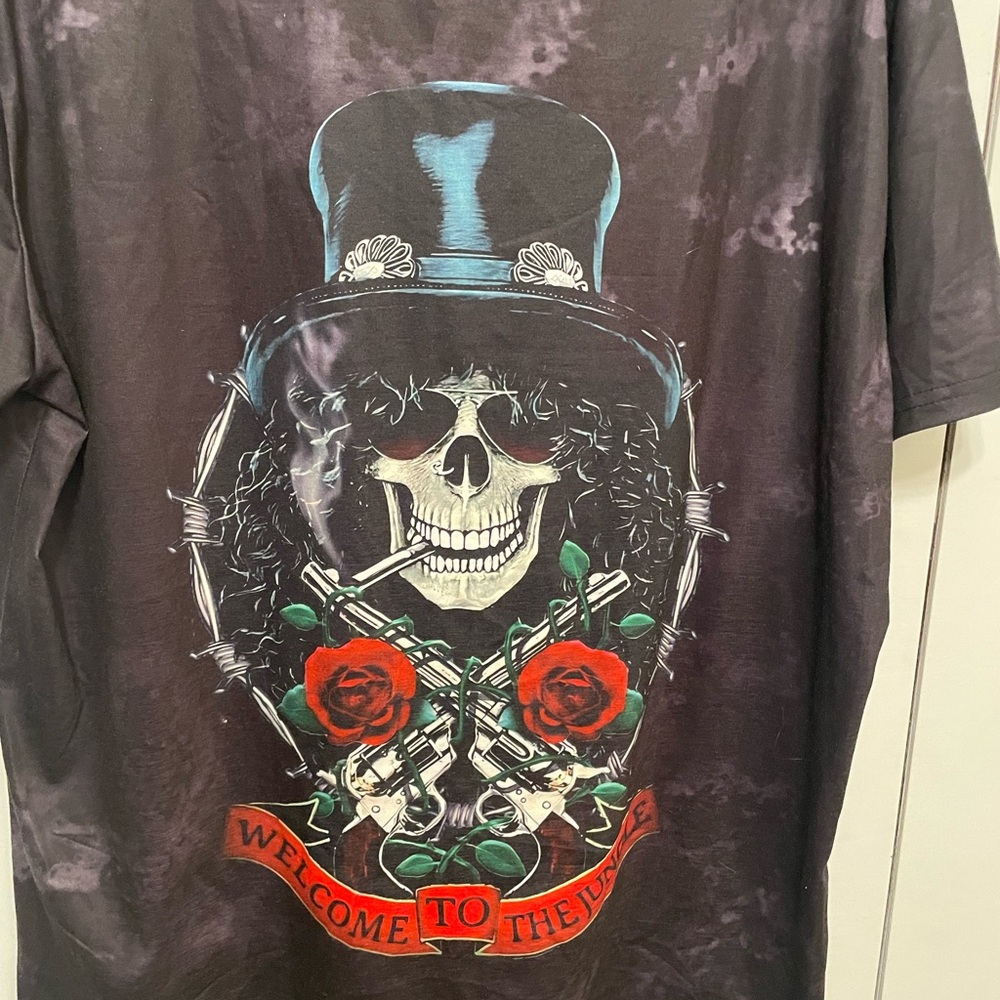 Black Graphic Skull T-Shirt Guns n Roses